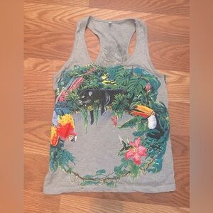 Vintage 2003 BALENCIAGA Wake Up to the Rainforest Tropical Jungle Tank Top xs/s